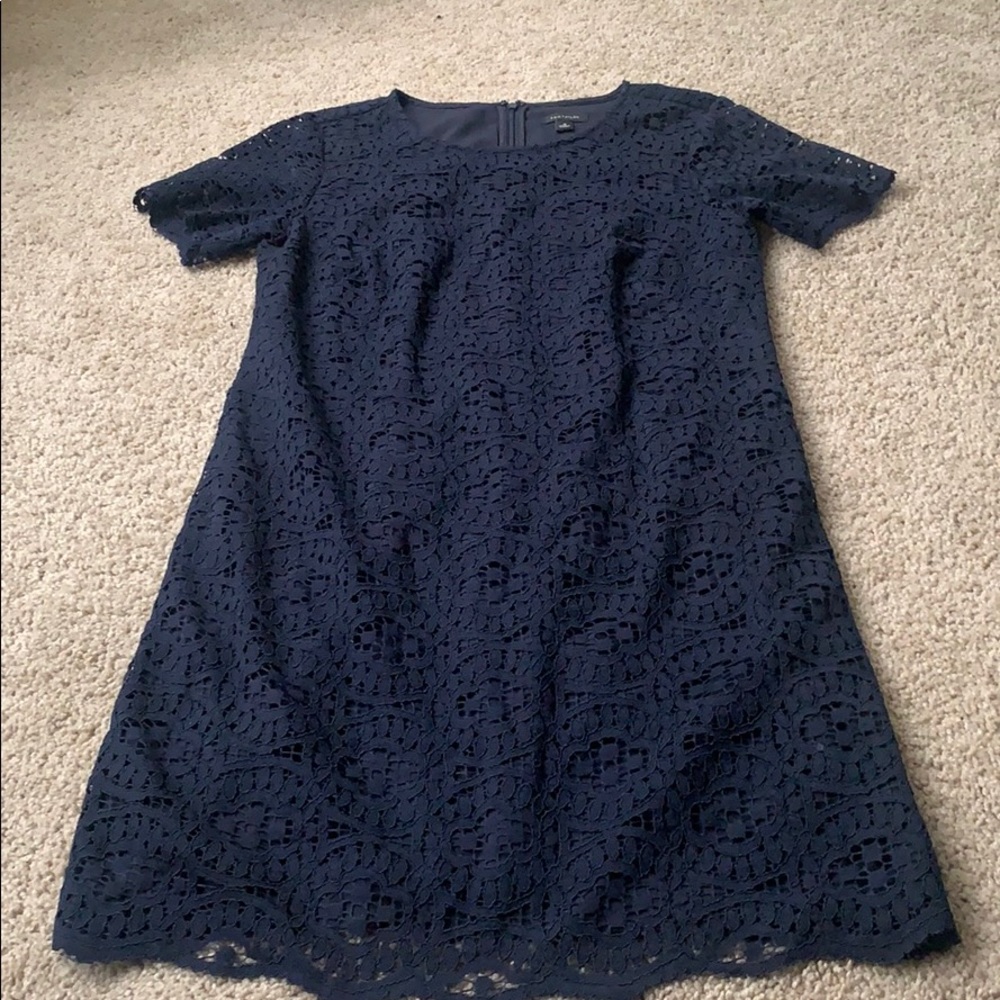Ann Taylor navy blue lace dress